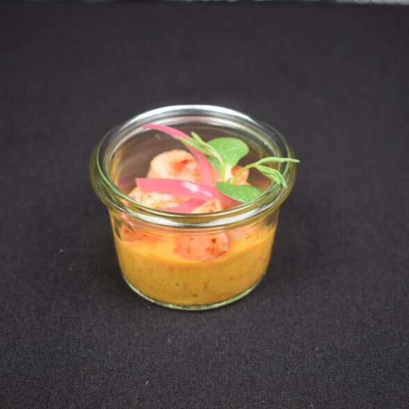 Verrine de Luxe : Butternut Coco, Gambas