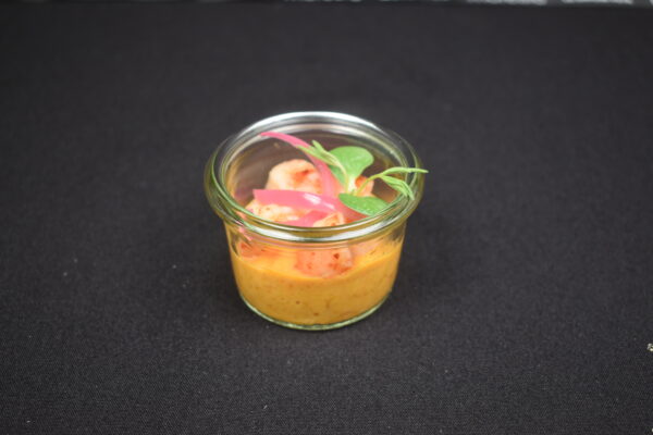 Verrine de Luxe : Butternut Coco, Gambas